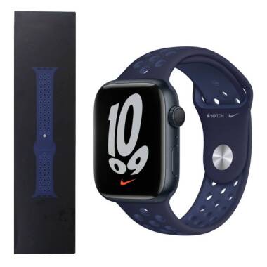 Pasek do Apple Watch 45mm silikonowy Nike+ - granatowy